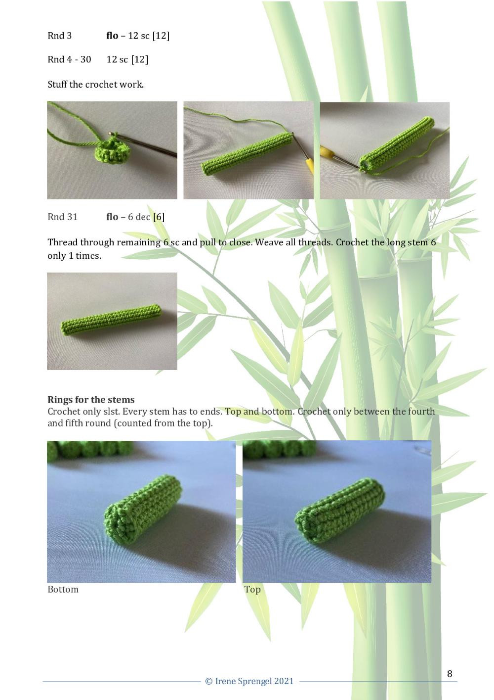 Crochet pattern for a lucky bamboo