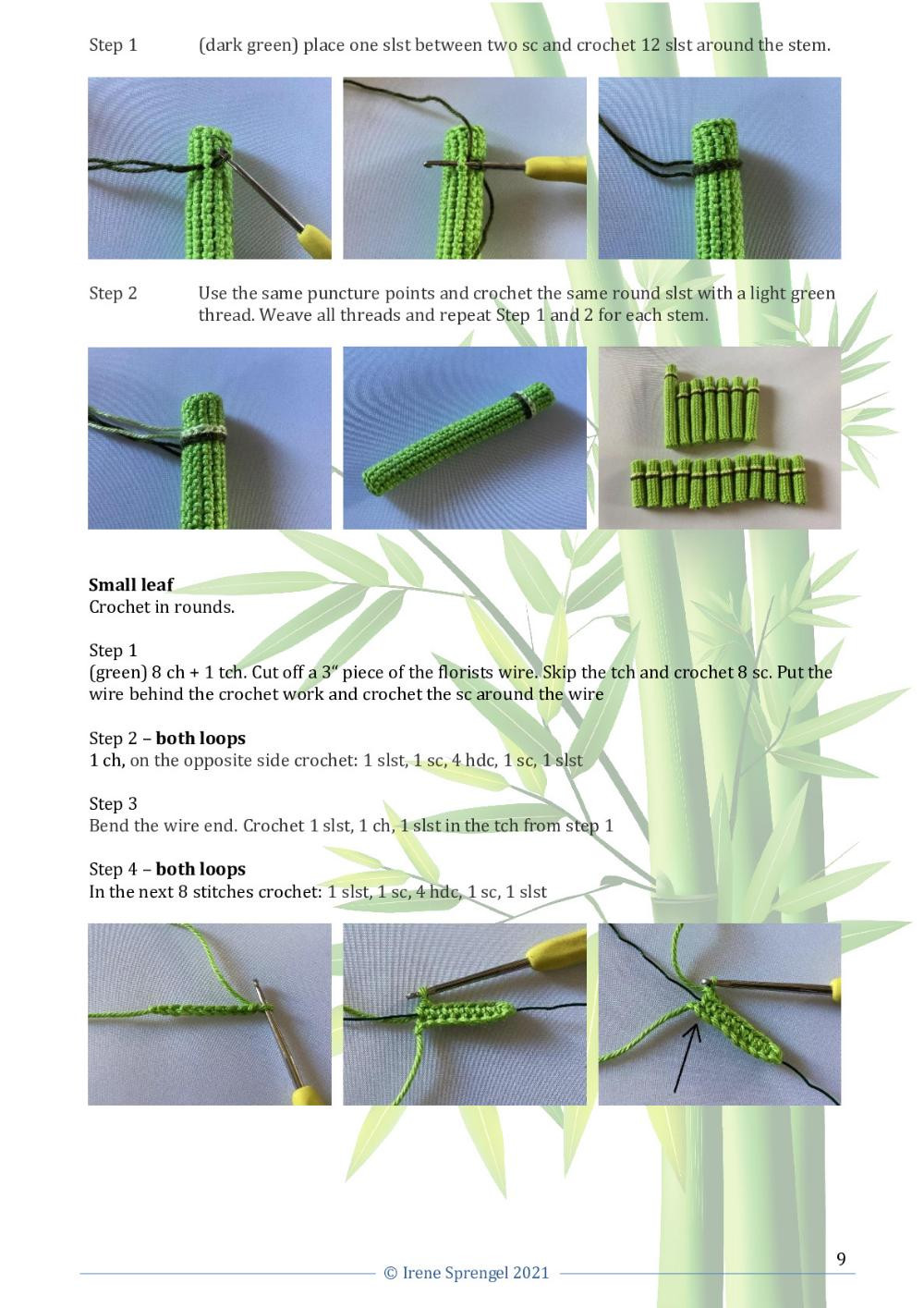 Crochet pattern for a lucky bamboo