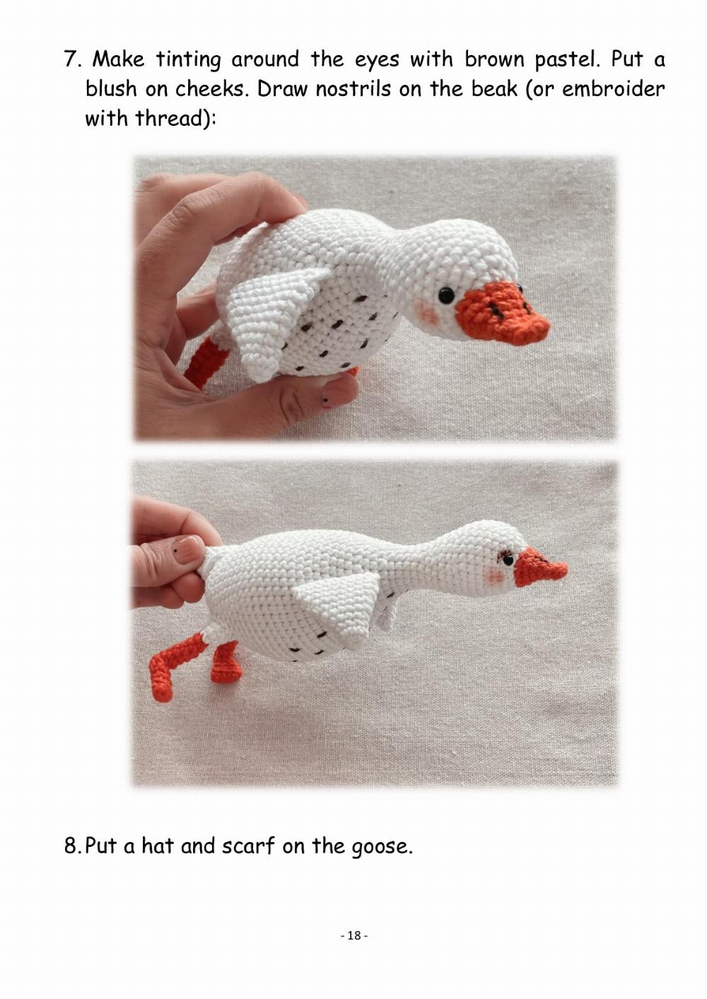 Crochet pattern «Goose» Pattern includes: - goose - hat - scarf