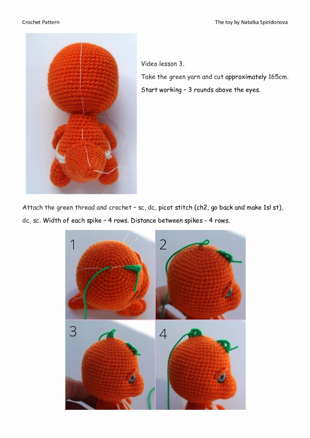 CROCHET PATTERN «Orange dragon»