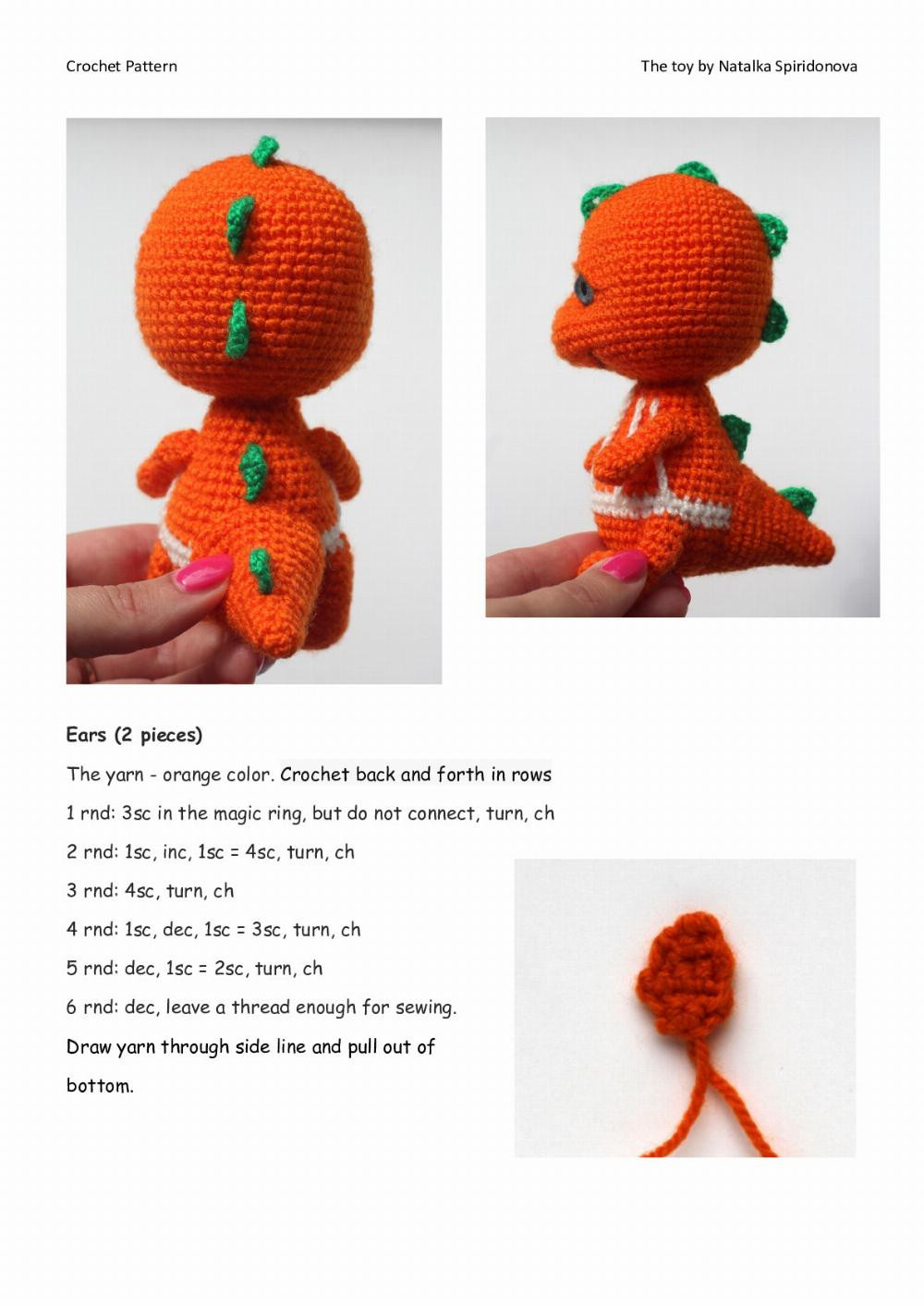 CROCHET PATTERN «Orange dragon»