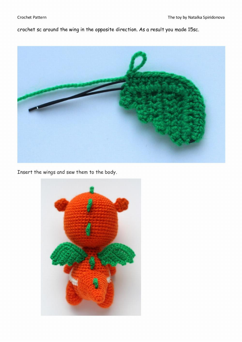 CROCHET PATTERN «Orange dragon»