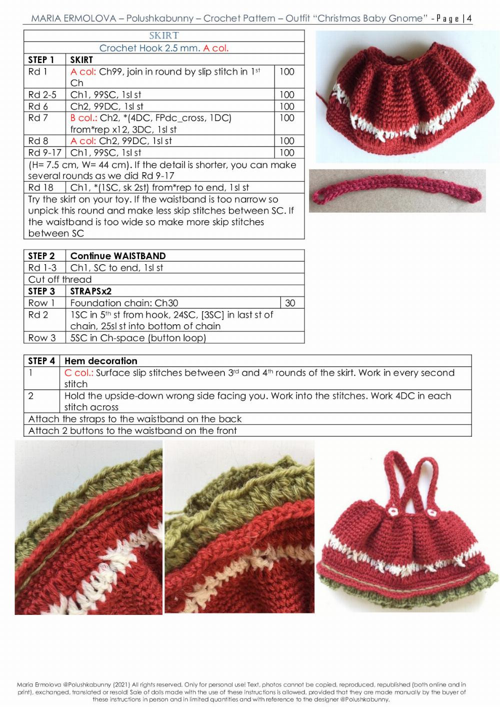 crochet pattern outfit christmas baby gnome