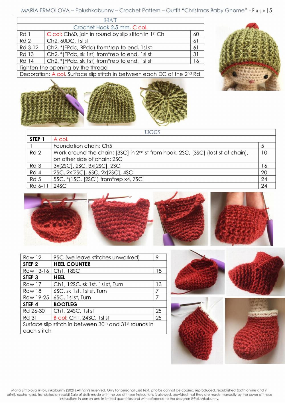 crochet pattern outfit christmas baby gnome