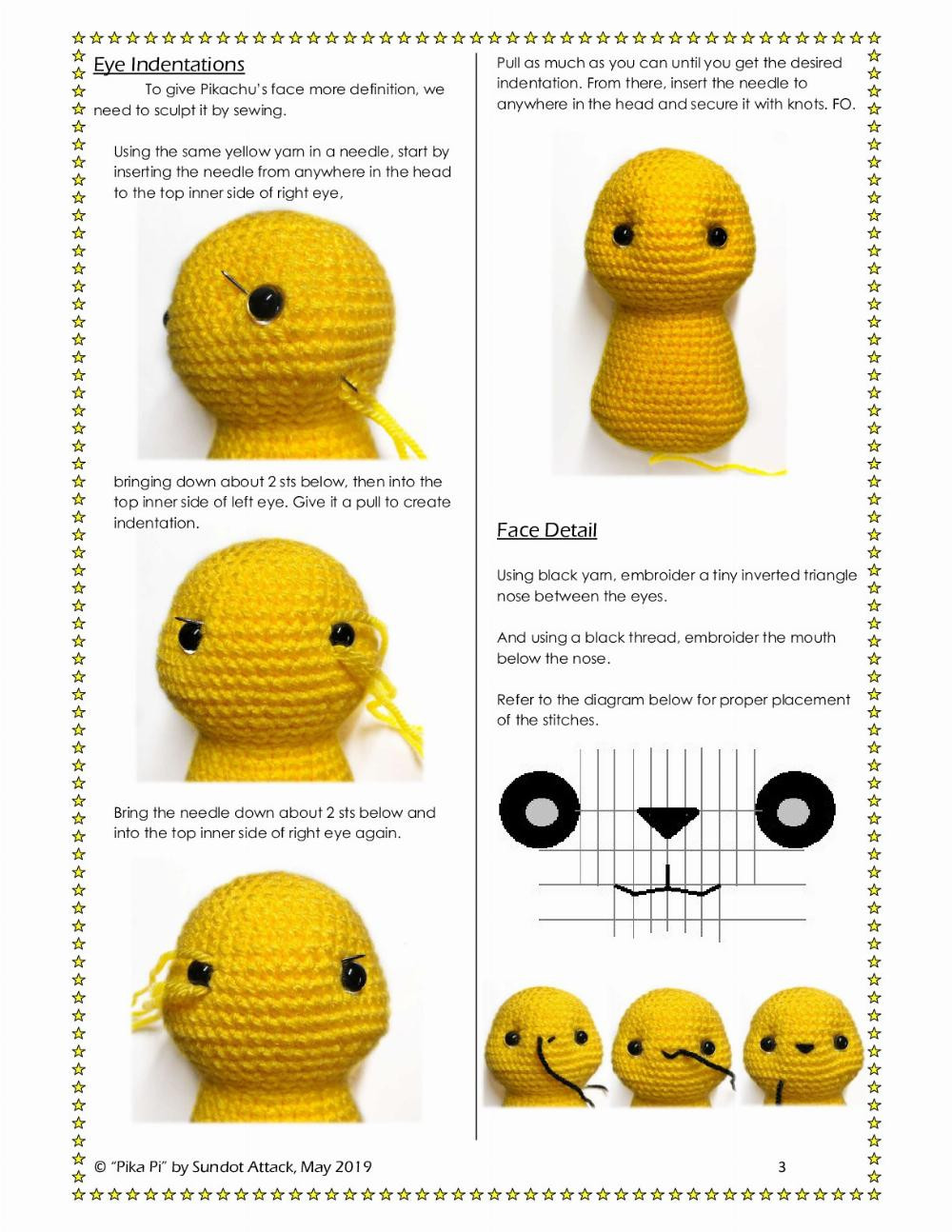 Crochet pattern Pikachu detective hat