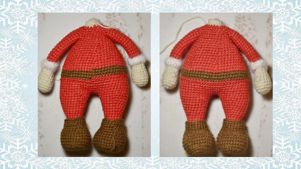 Crochet pattern Santa Claus, wearing red outfit