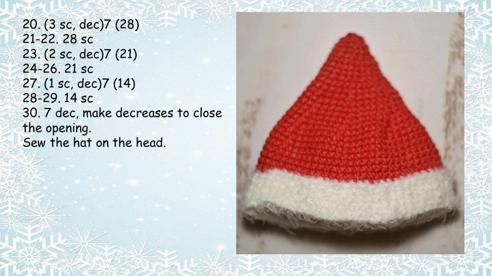 Crochet pattern Santa Claus, wearing red outfit