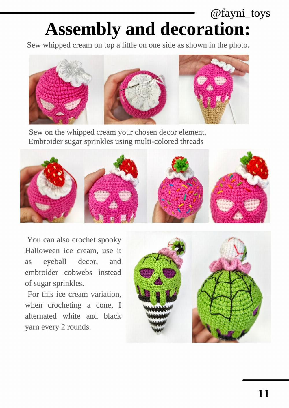 CROCHET PATTERN Skull Ice Cream