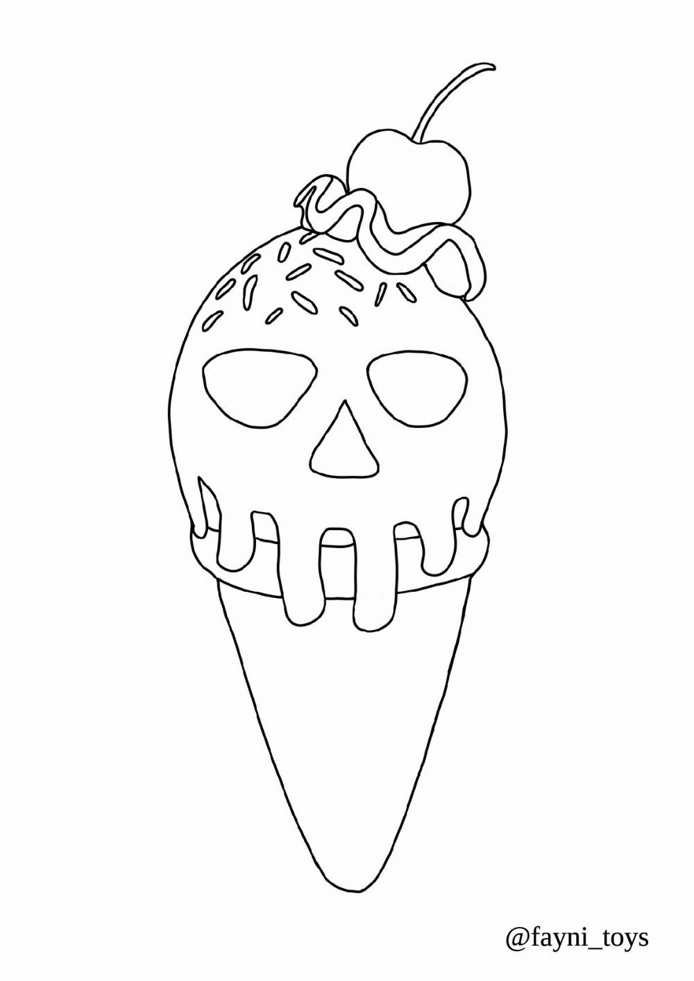 CROCHET PATTERN Skull Ice Cream