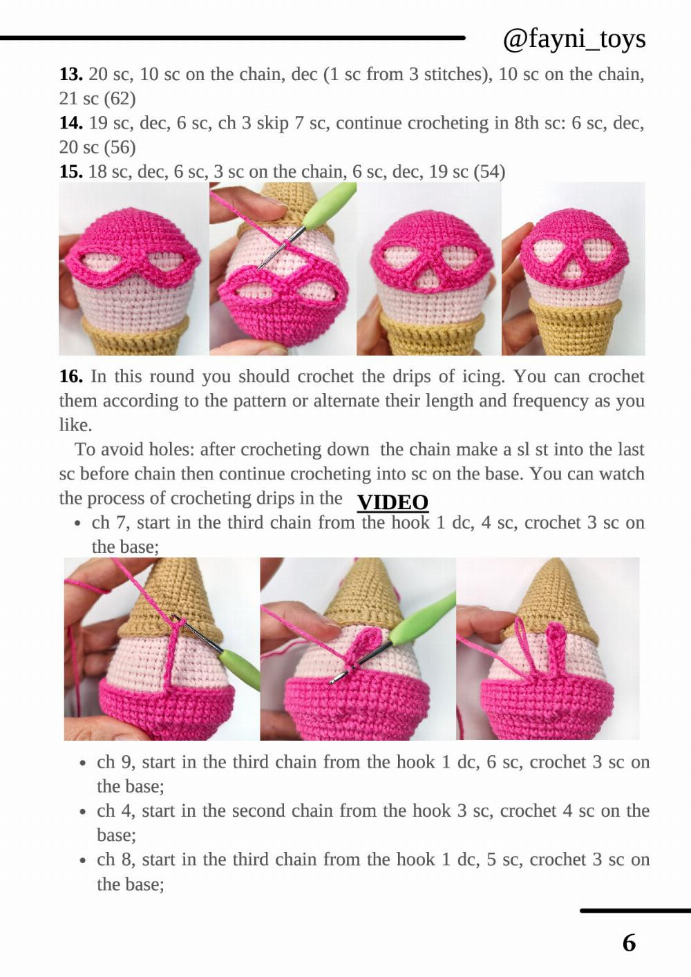 CROCHET PATTERN Skull Ice Cream