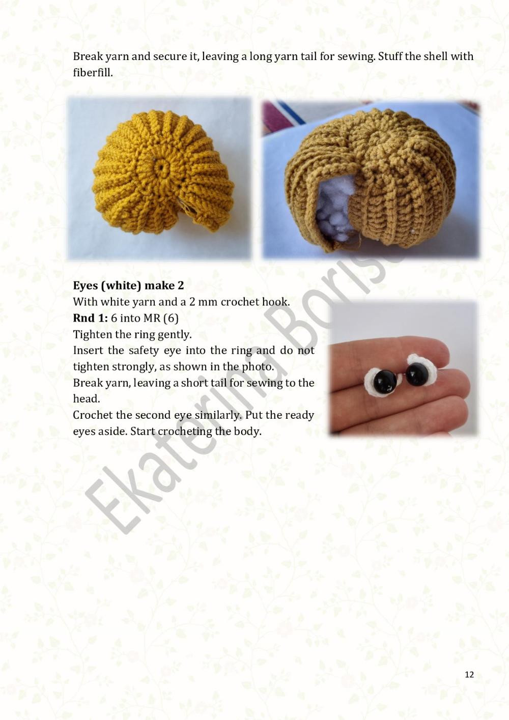 Crochet pattern Snail