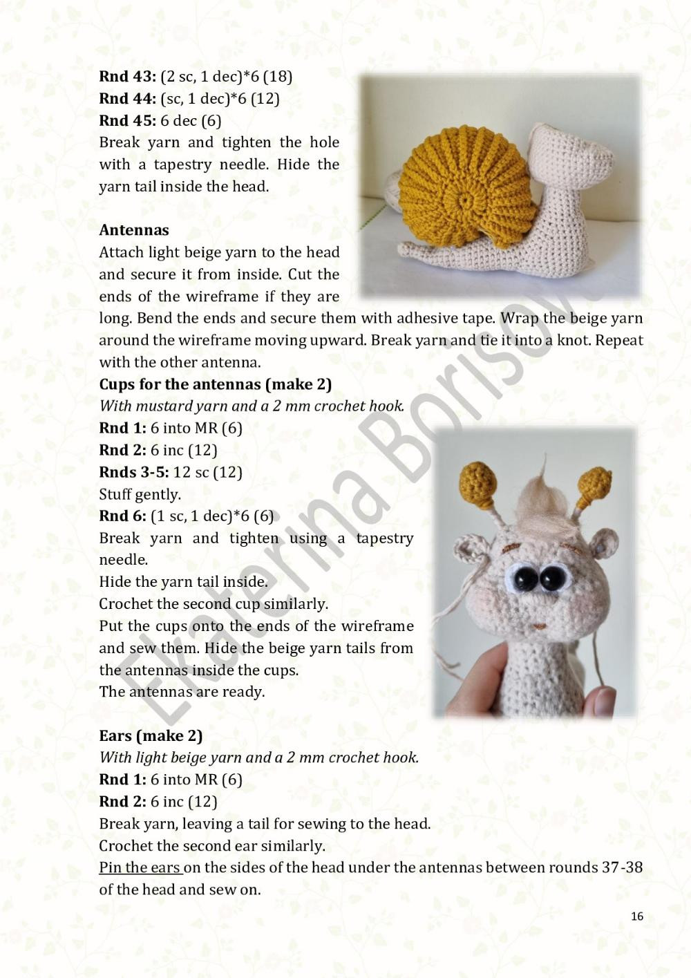 Crochet pattern Snail