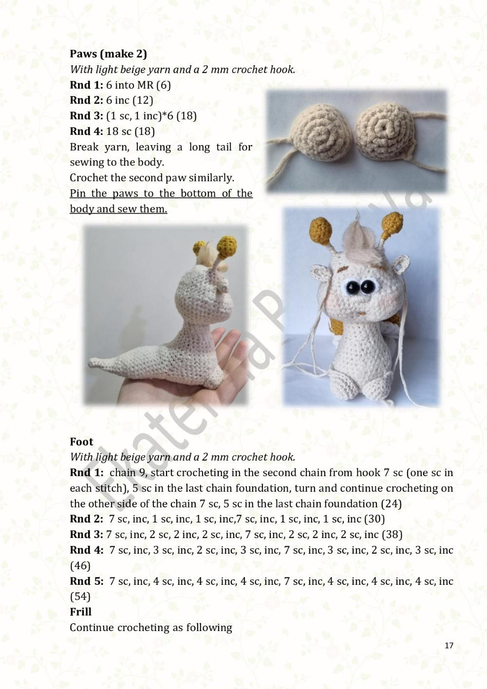 Crochet pattern Snail