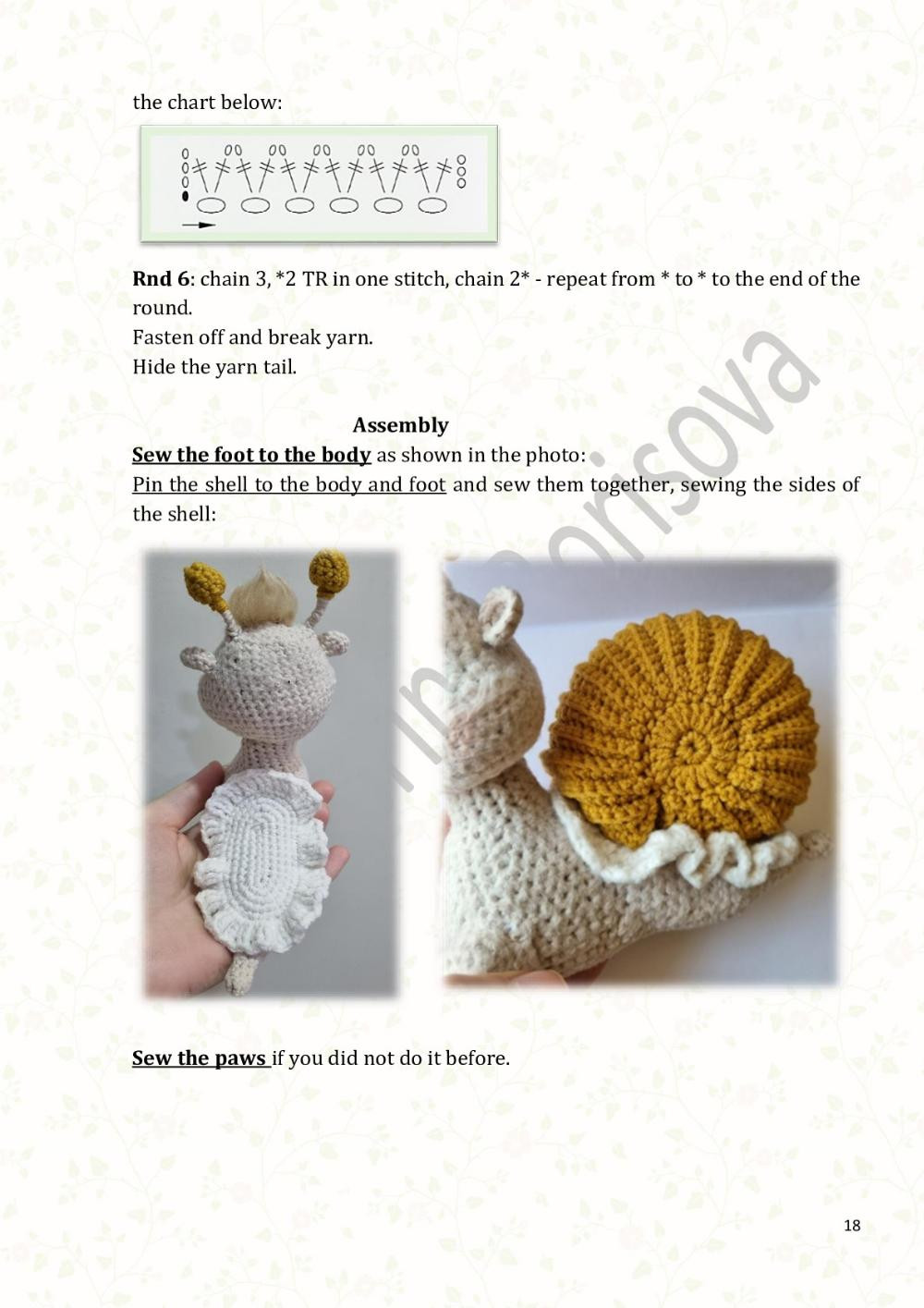 Crochet pattern Snail