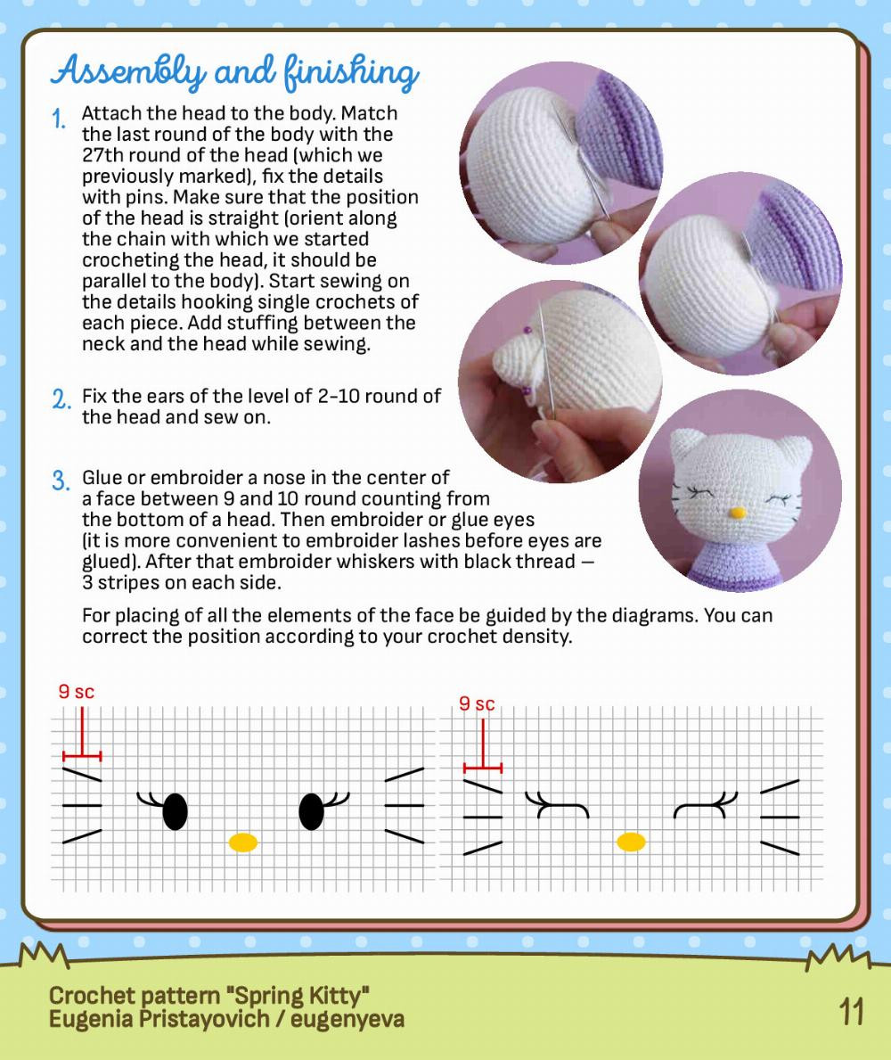 crochet pattern spring kitty full