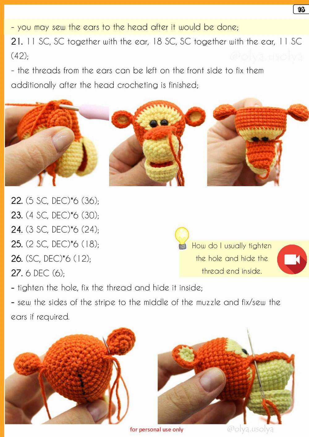 Crochet Pattern Tigger