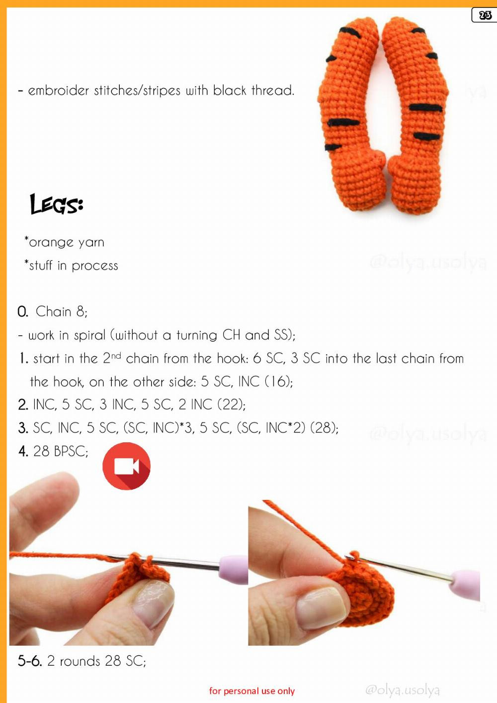 Crochet Pattern Tigger