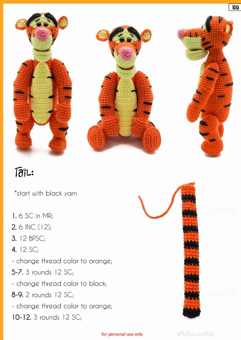 Crochet Pattern Tigger