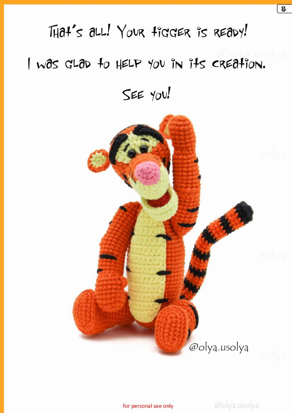 Crochet Pattern Tigger