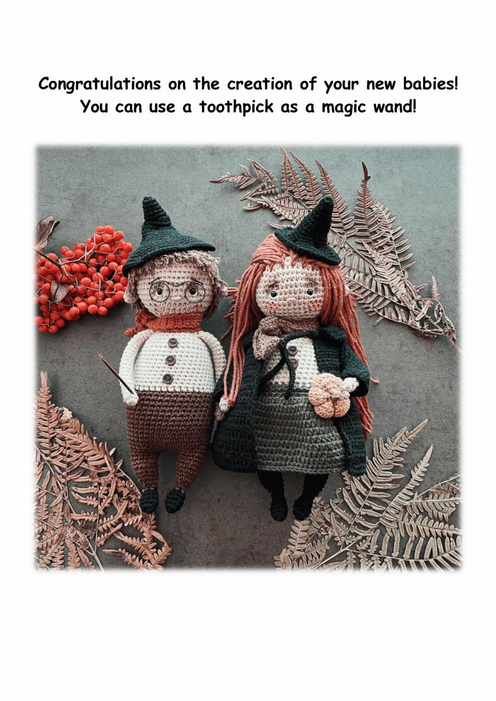 Crochet pattern “Wizards” (18 cm)