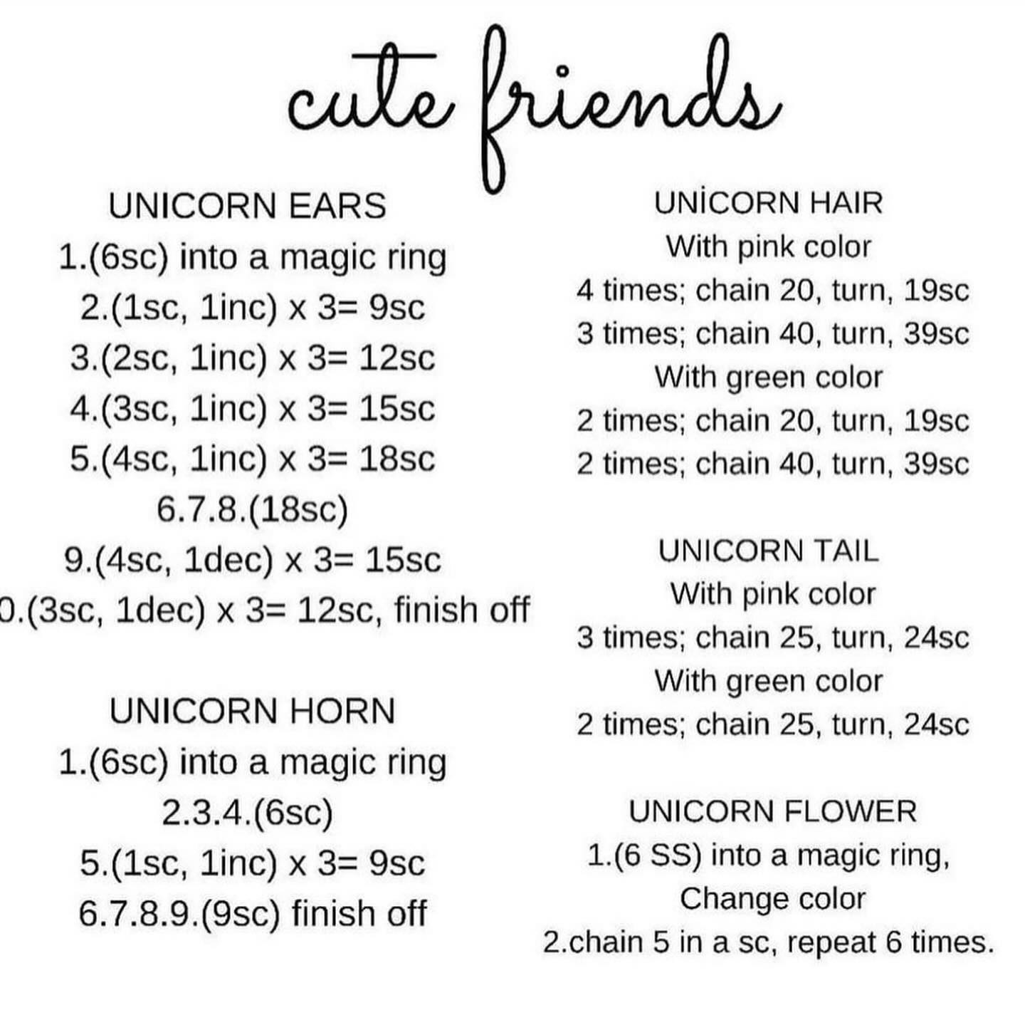 Crochet patterns for deer, unicorns, and mules