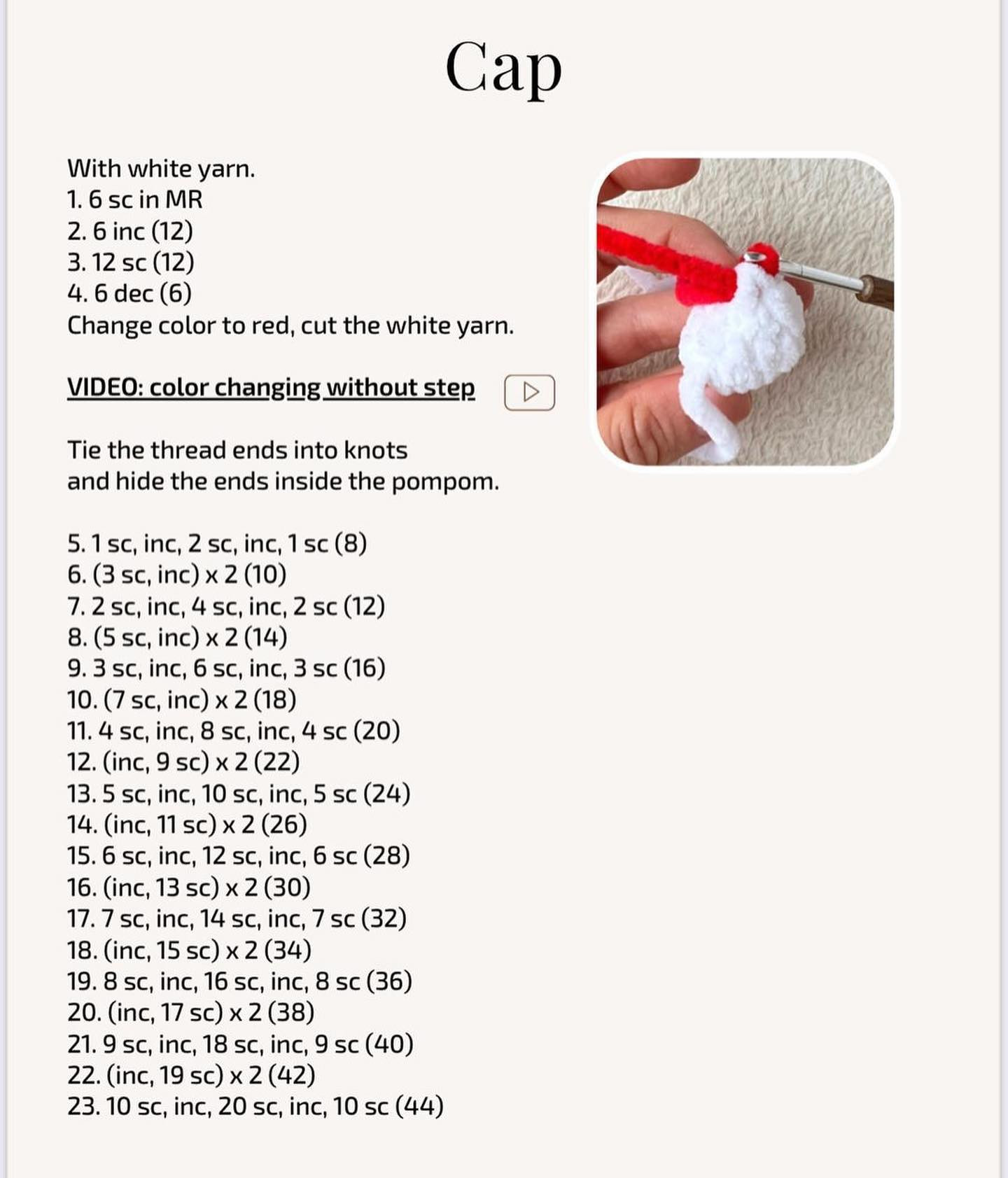 Crochet patterns for Santa hats and scarves