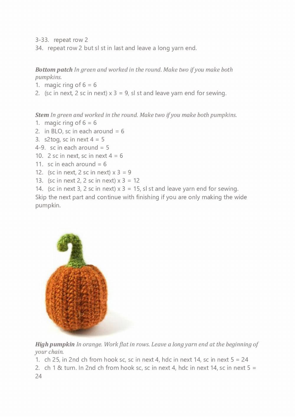 Crochet pumpkin duo pattern