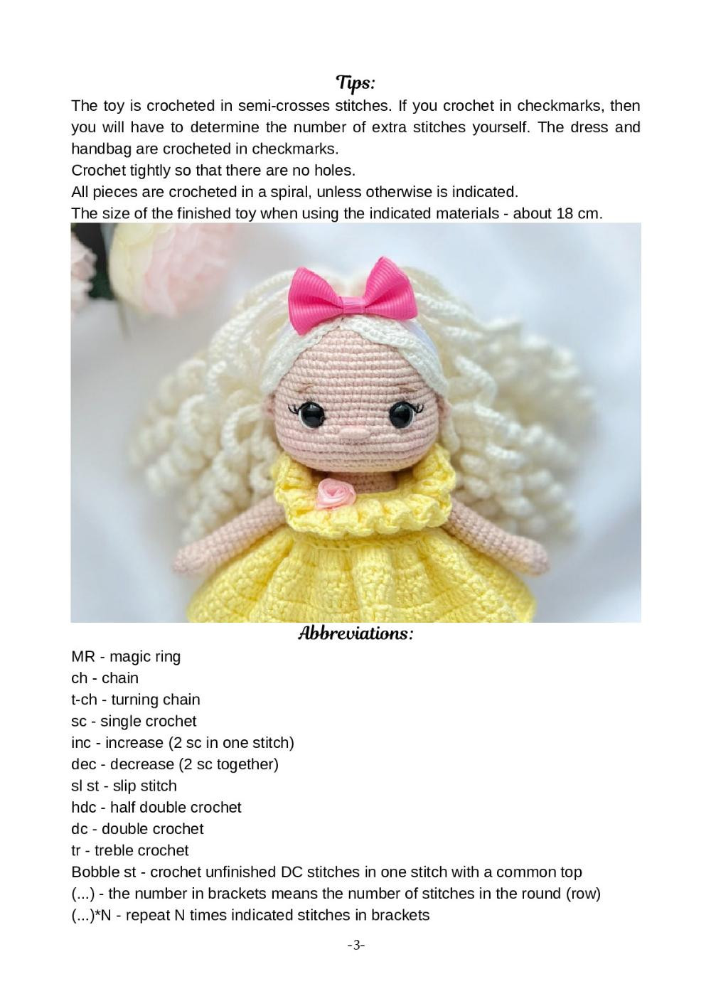 Crochet Toy Pattern "Doll Mila"