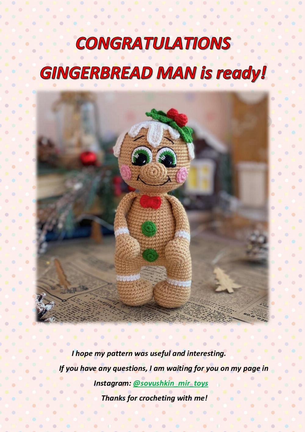 crochet toy pattern gingerbread man