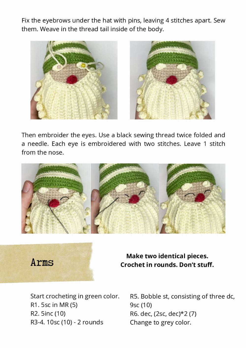 Crochet toy pattern Scandinavian gnome