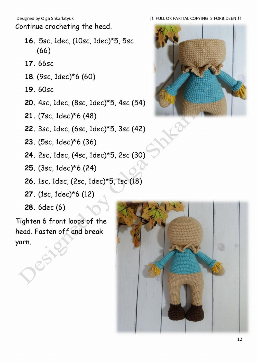 Crochet toy pattern «Scarecrow»