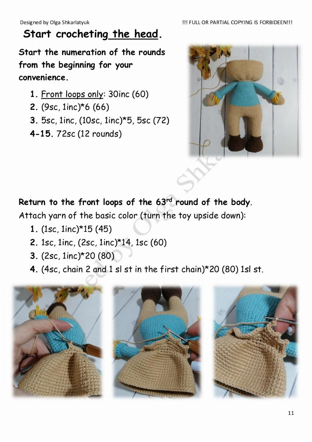 Crochet toy pattern «Scarecrow»