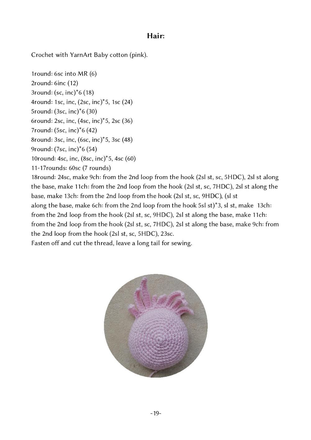 Crochet toy pattern "Unicorn Doll Rose"