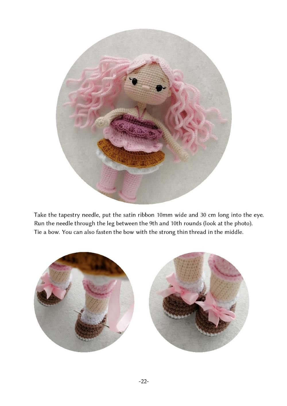 Crochet toy pattern "Unicorn Doll Rose"