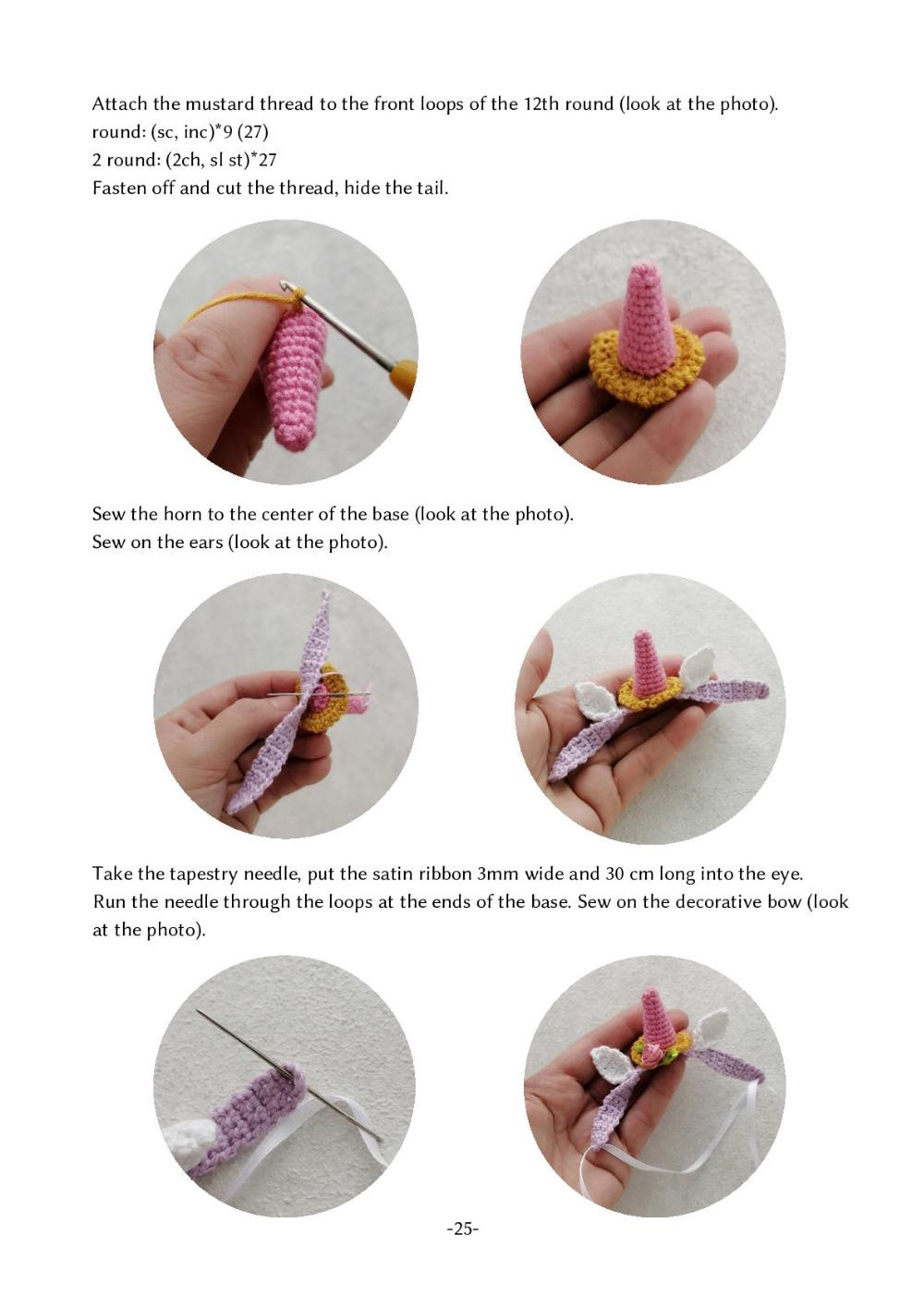 Crochet toy pattern "Unicorn Doll Rose"