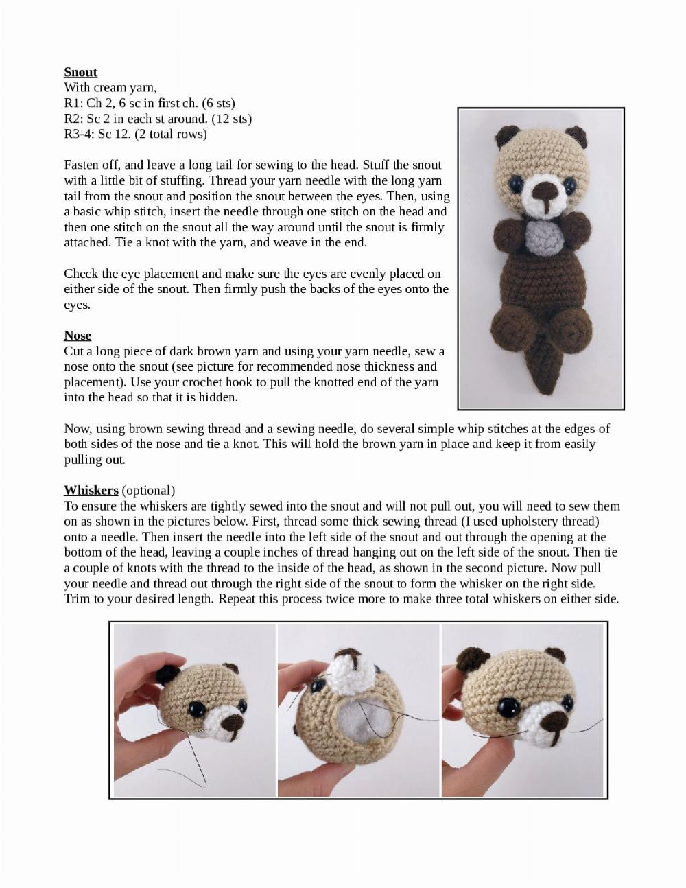 Crocheted Otter pattern