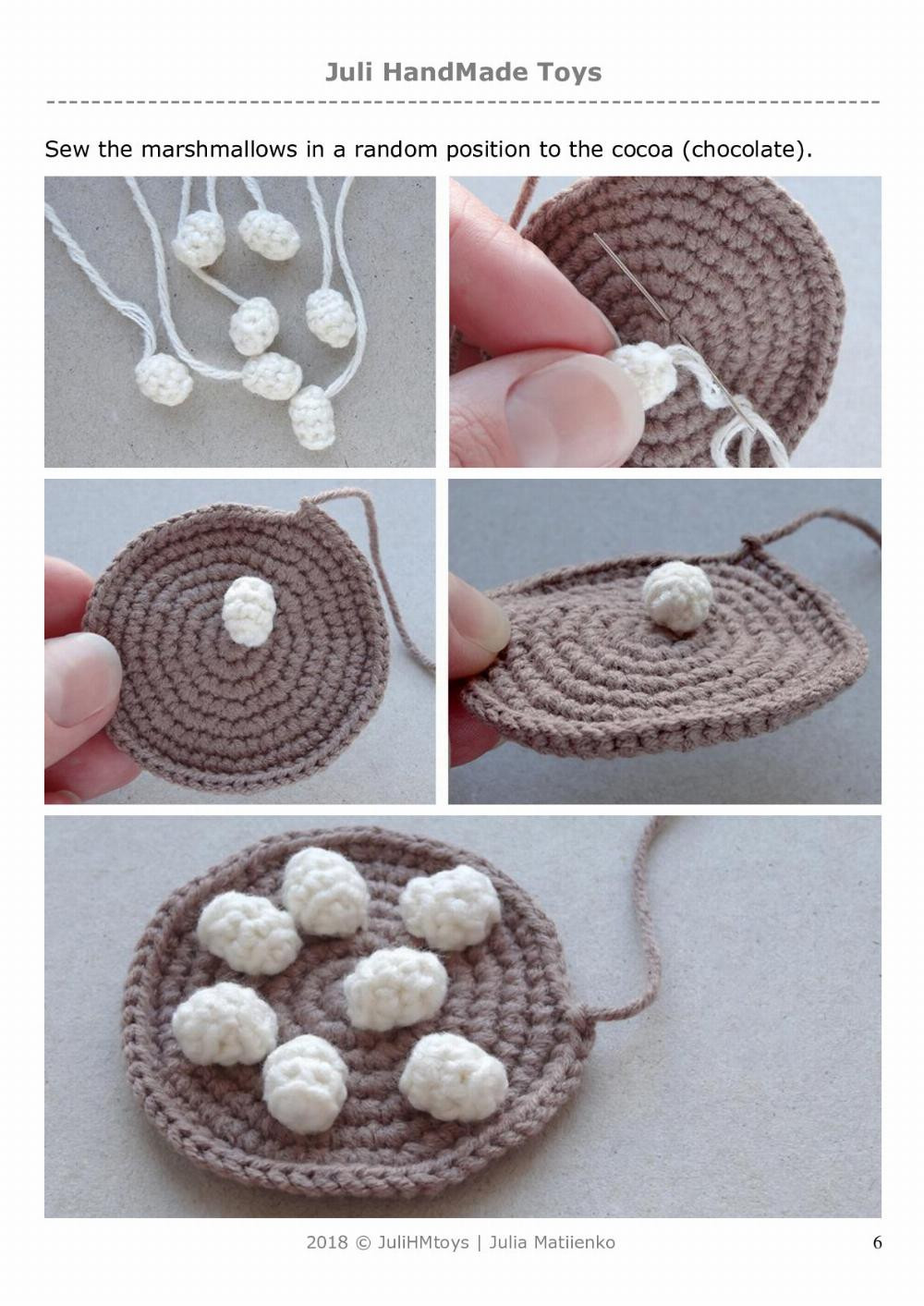 Cup of Hot Chocolate (or Cocoa) with Marshmallows Crochet Pattern