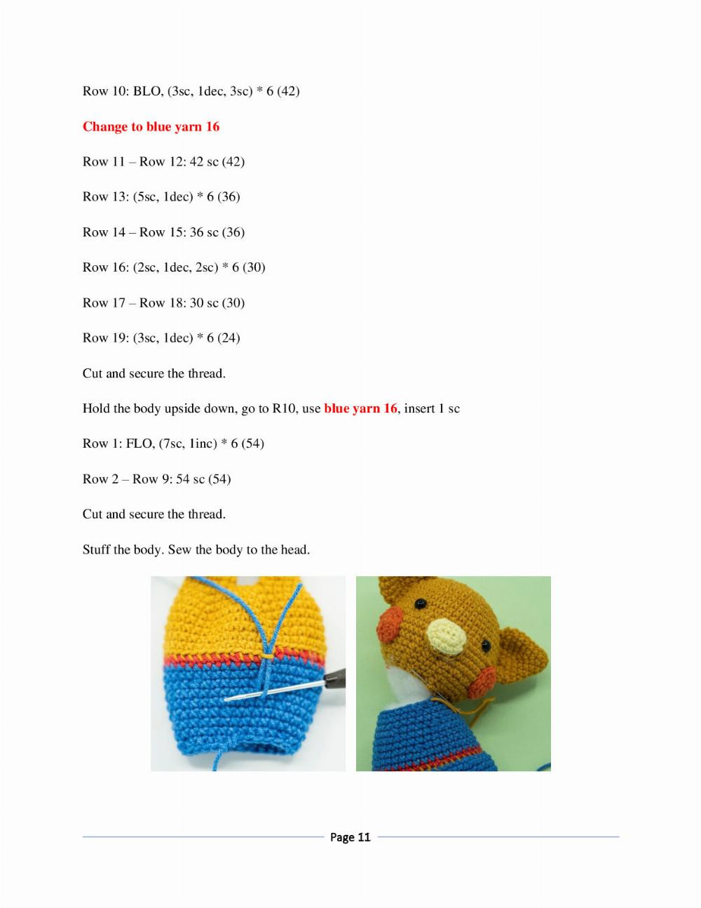 DAISY MAE PATTERN, Crochet pattern of a pig wearing an apron and a hat