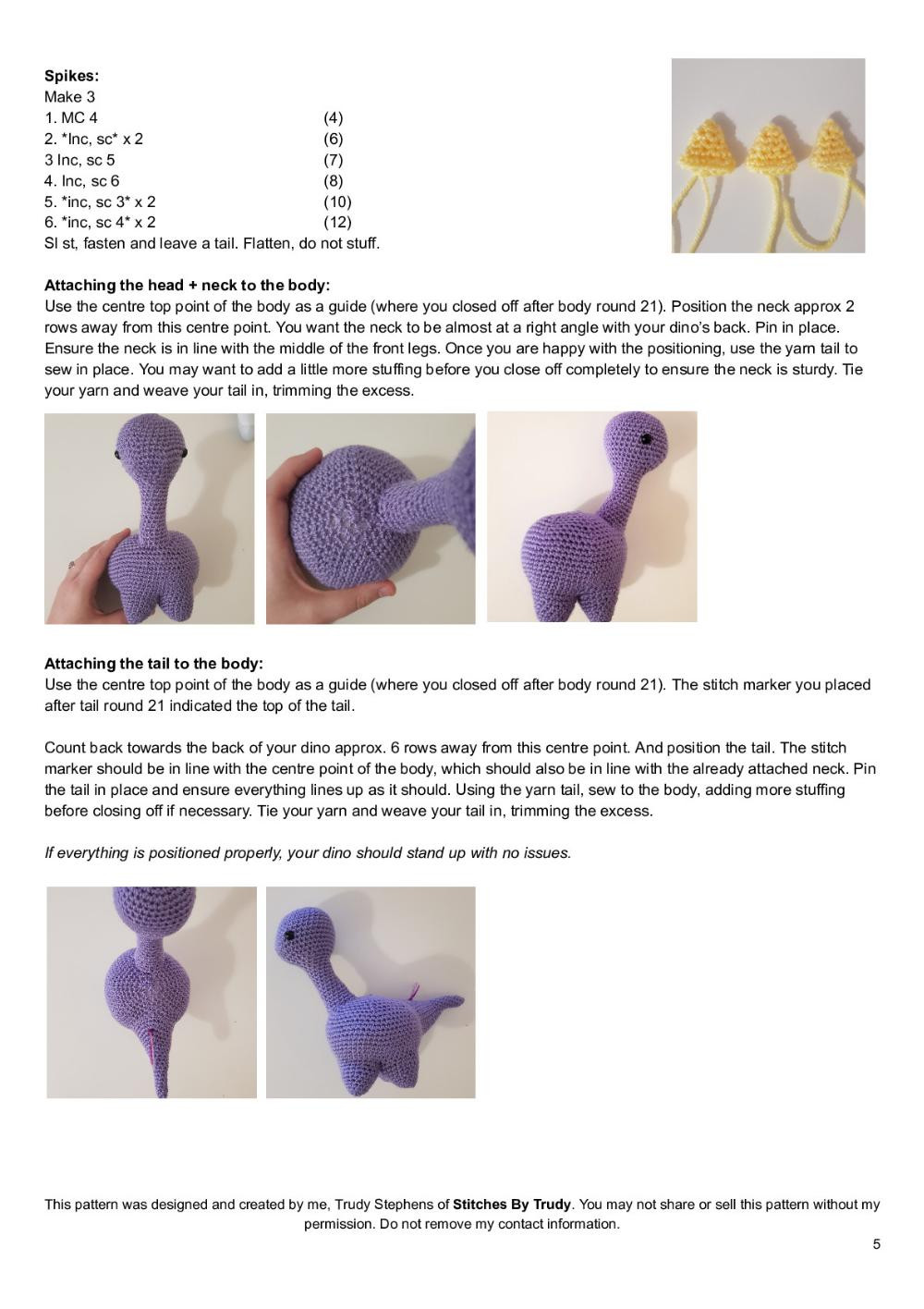 Dexter The Diplodocus Crochet Pattern, herbivorous dinosaur crochet pattern