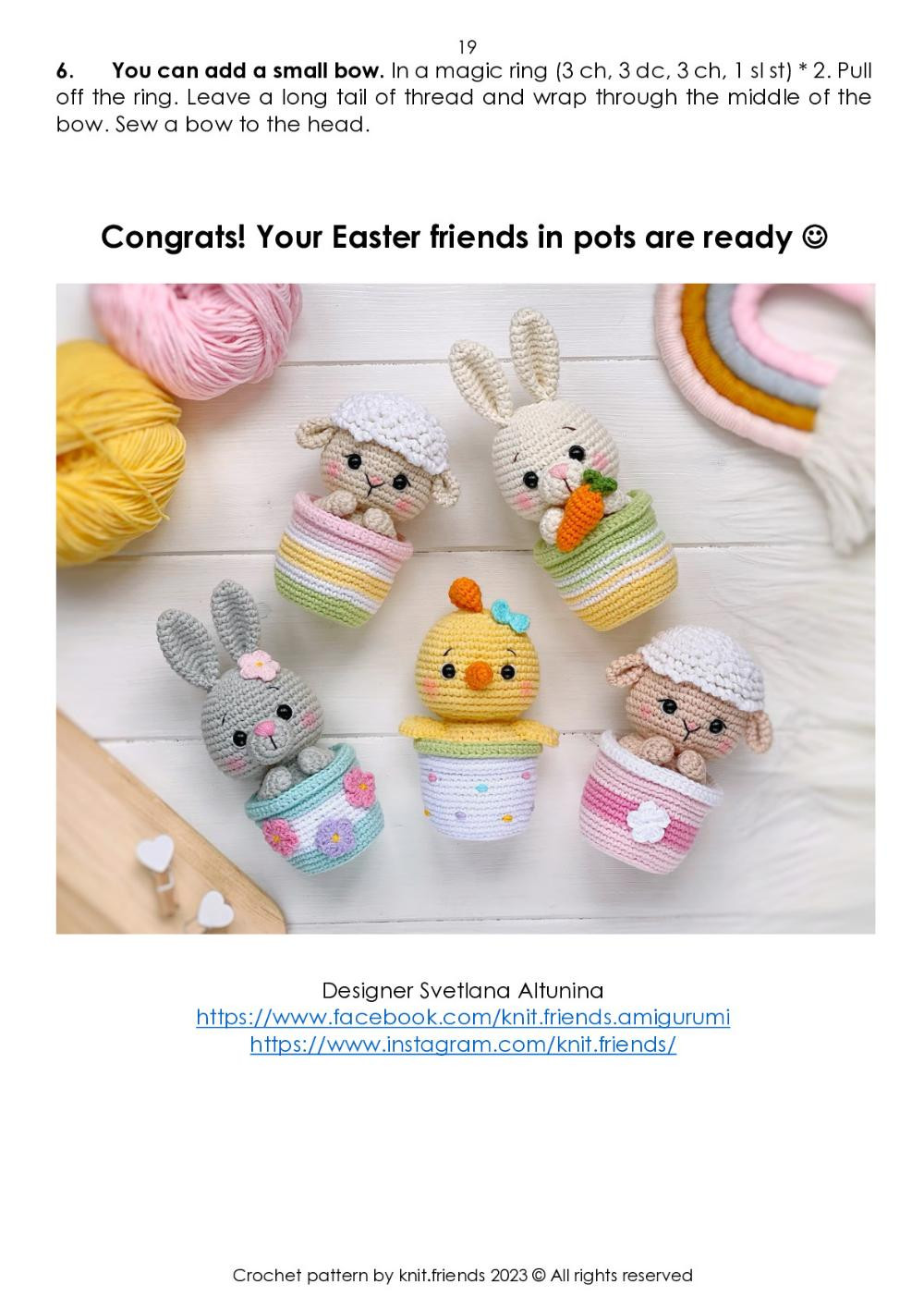 Easter friends crochet pattern