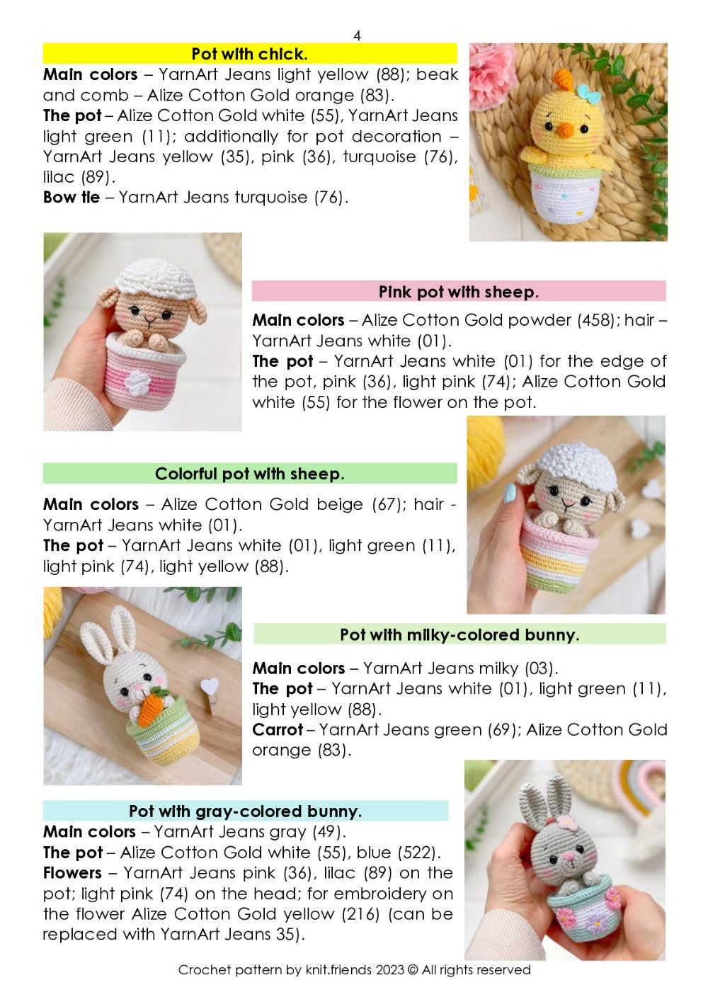 Easter friends crochet pattern