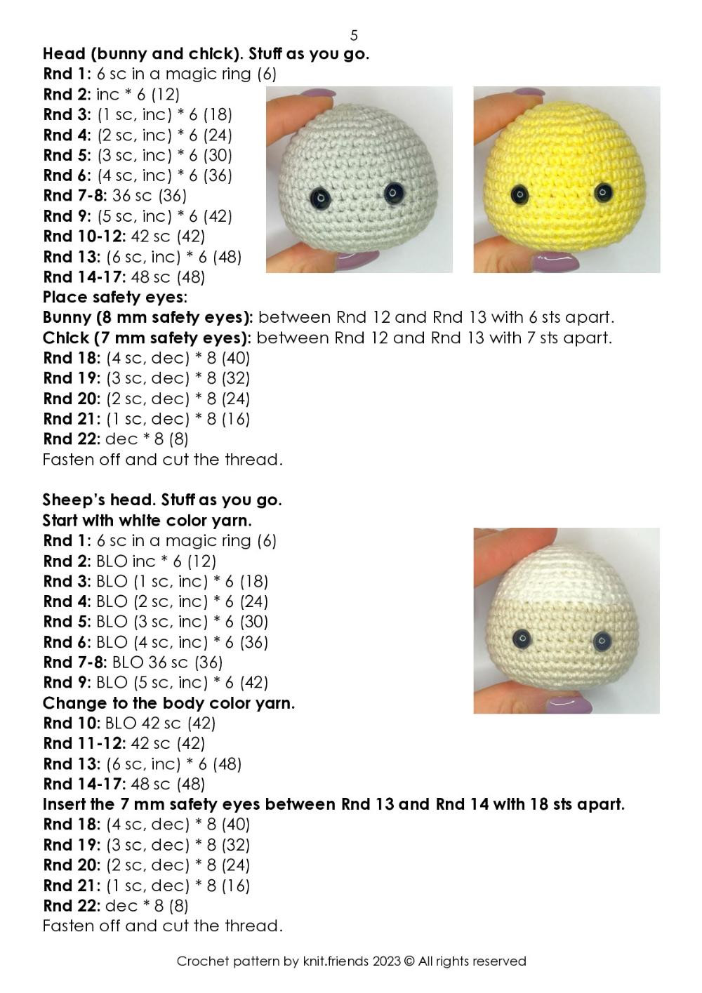 Easter friends crochet pattern