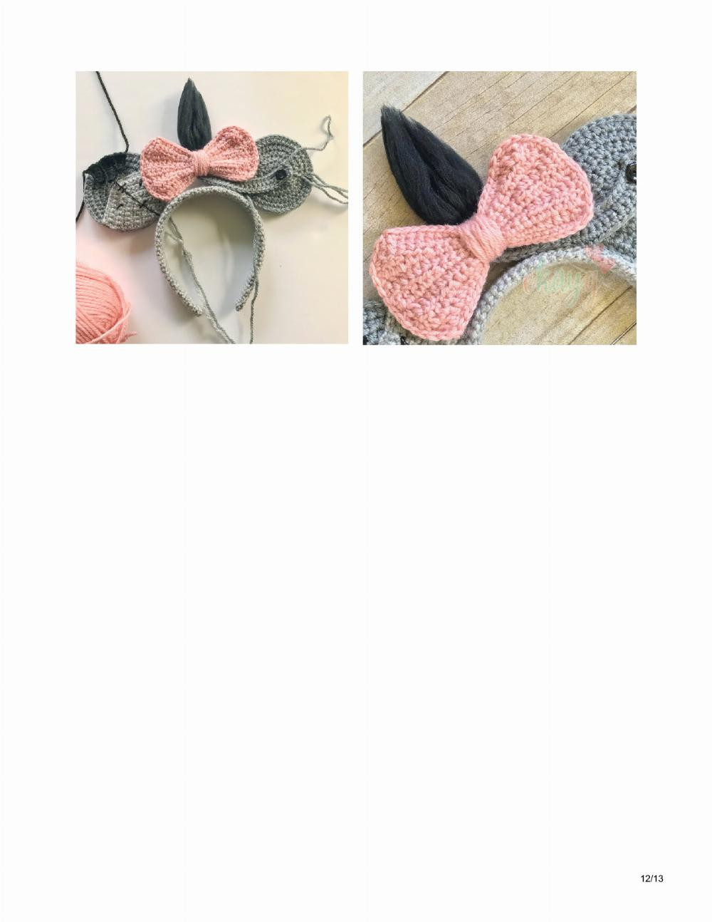 Eeyore Mouse Ears, Mouse ear headband crochet pattern