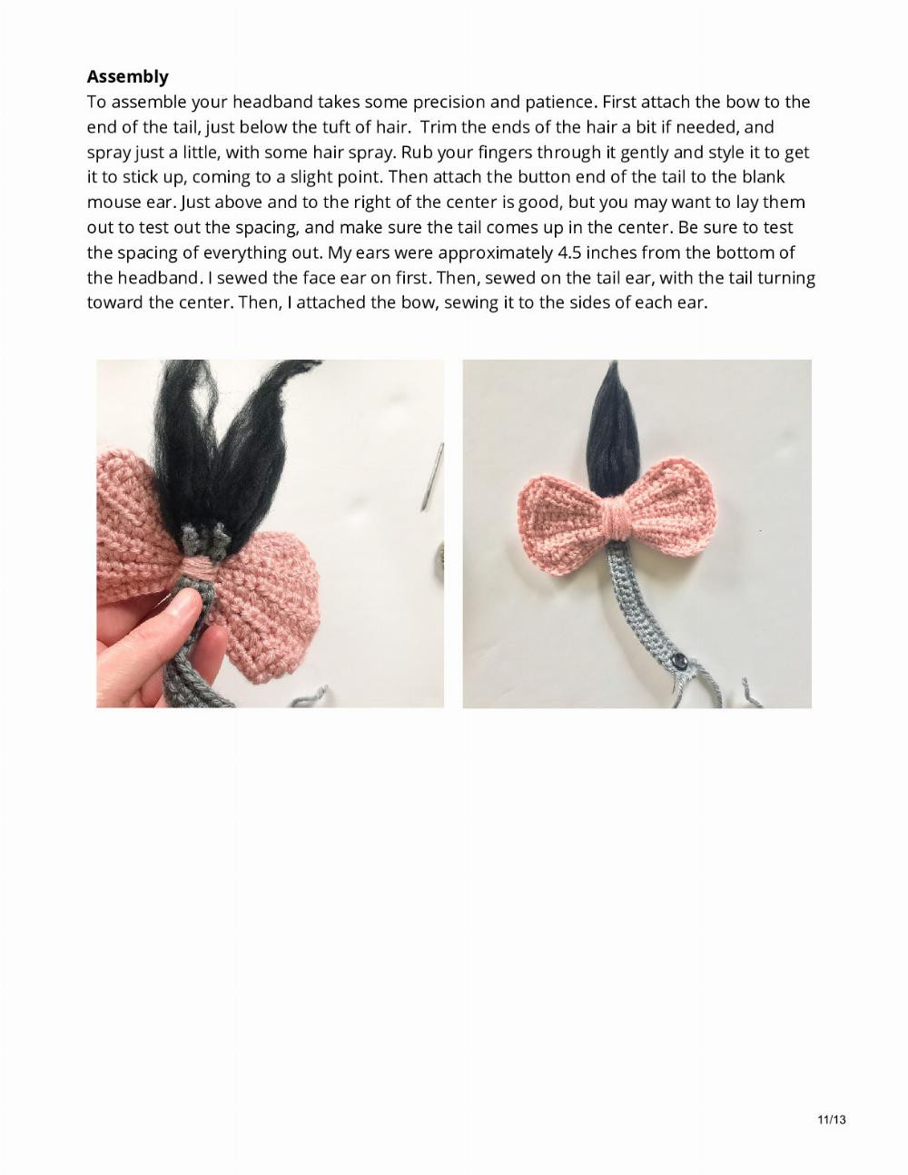 Eeyore Mouse Ears, Mouse ear headband crochet pattern