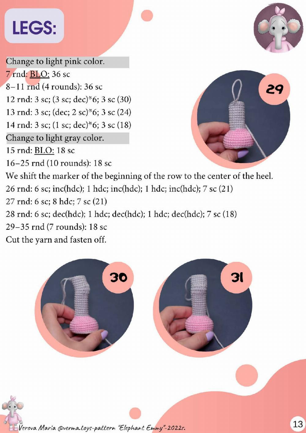 elephant emmy crochet pattern