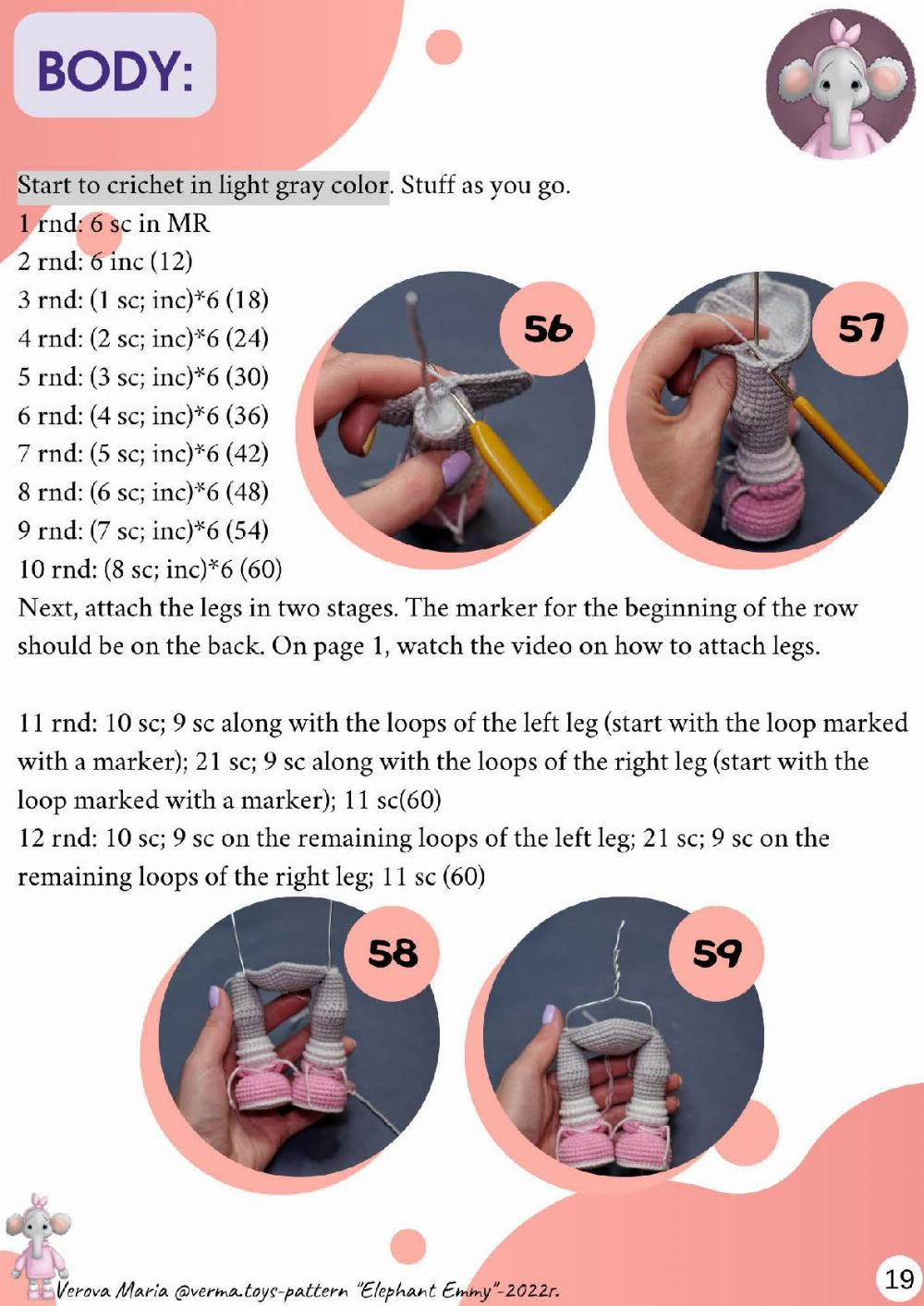 elephant emmy crochet pattern