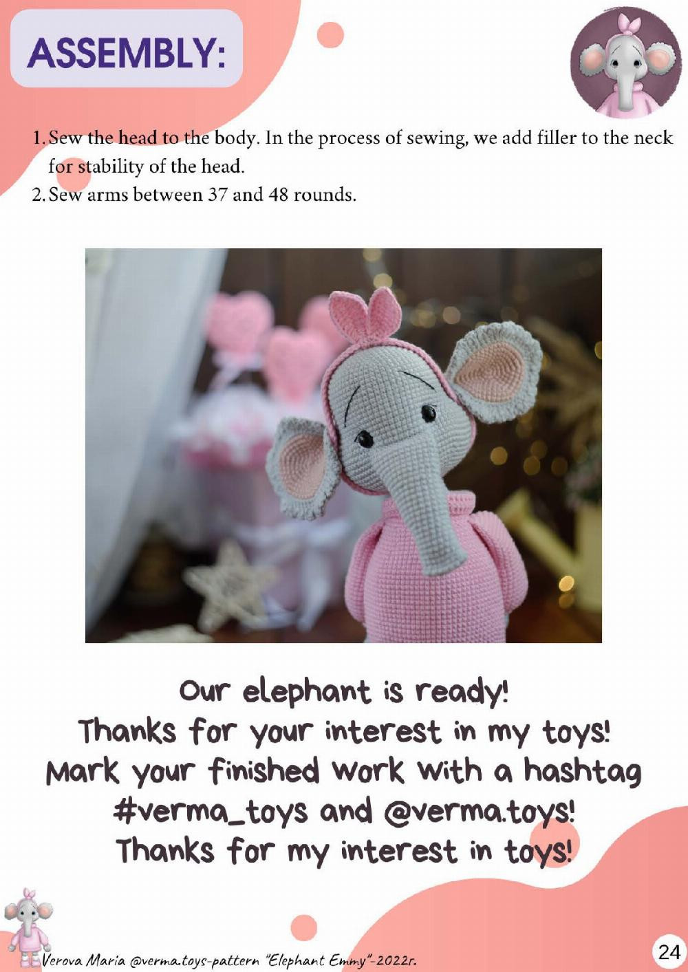 elephant emmy crochet pattern