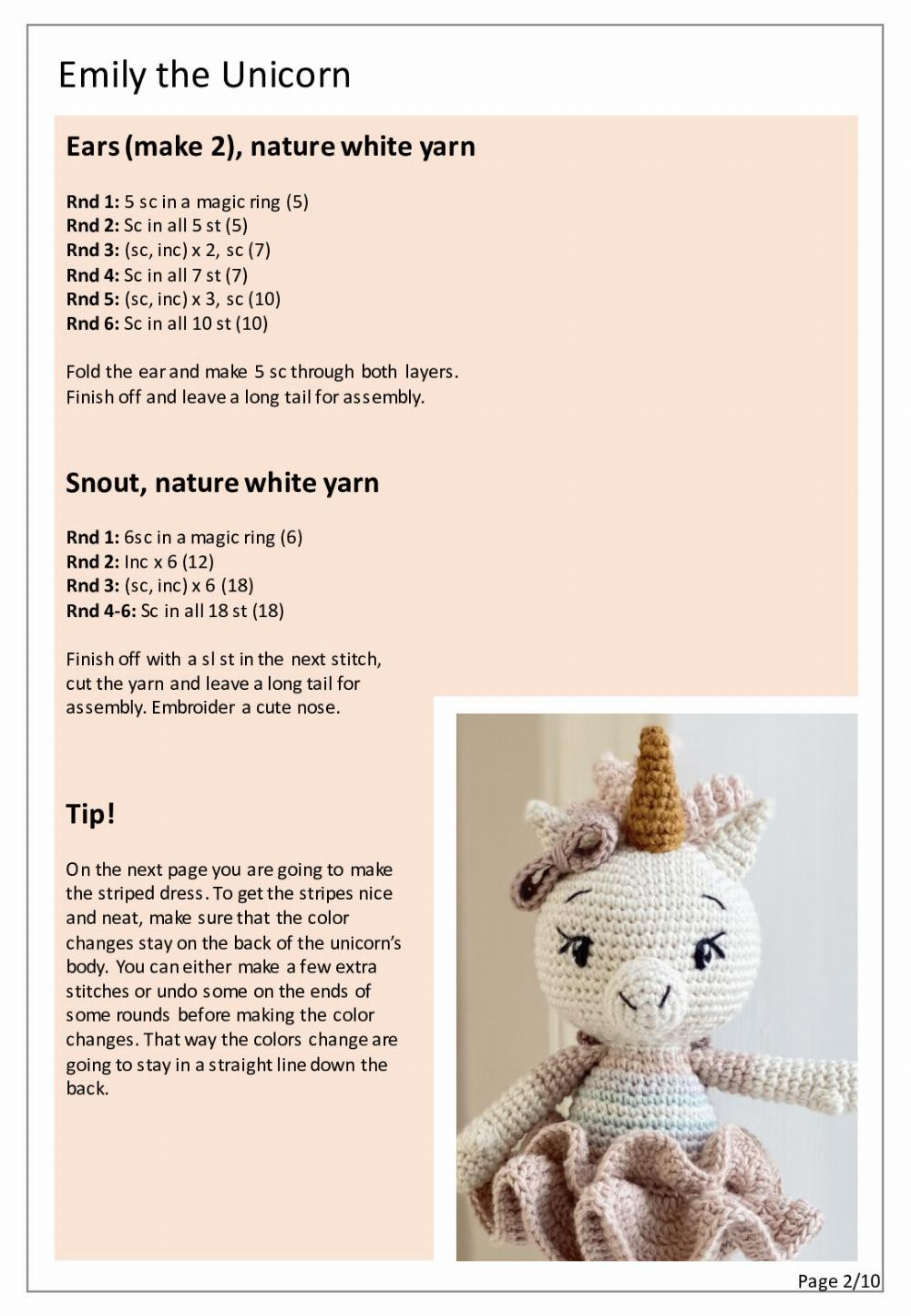 Emily the Unicorn crochet pattern