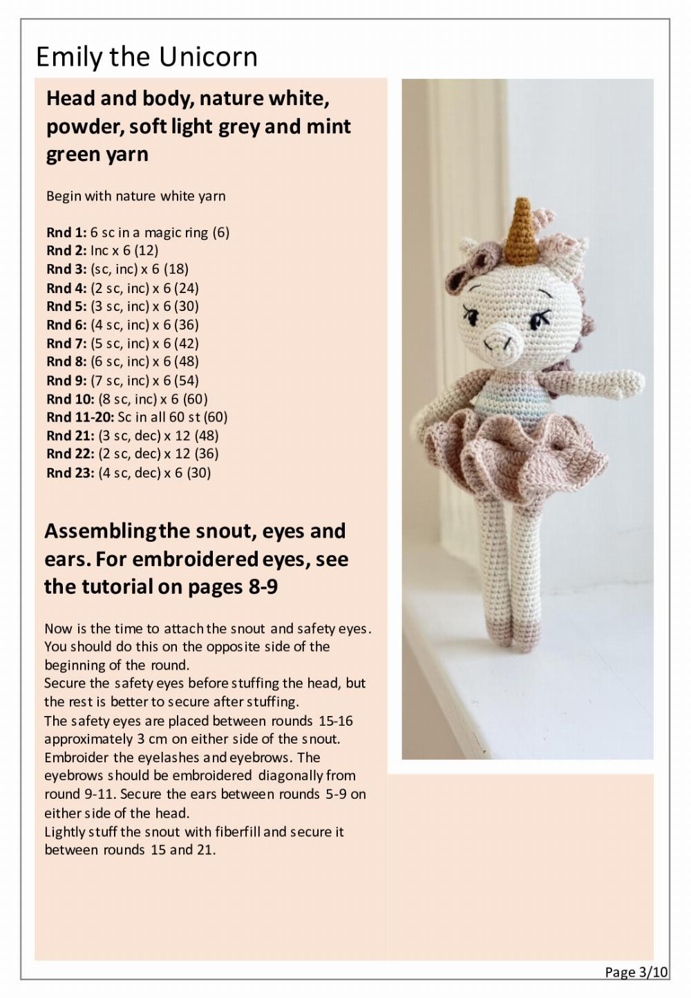 Emily the Unicorn crochet pattern