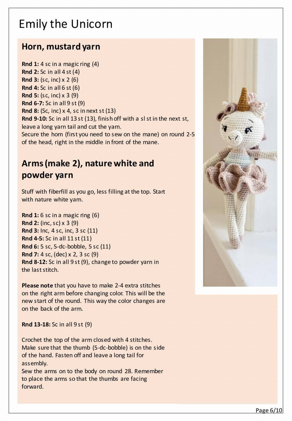 Emily the Unicorn crochet pattern